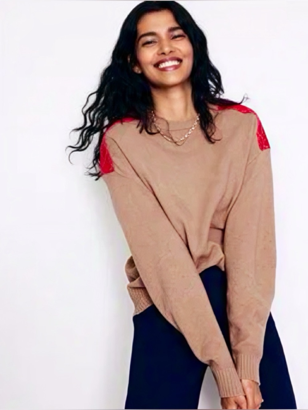 Boden Quilted Patch Jumper